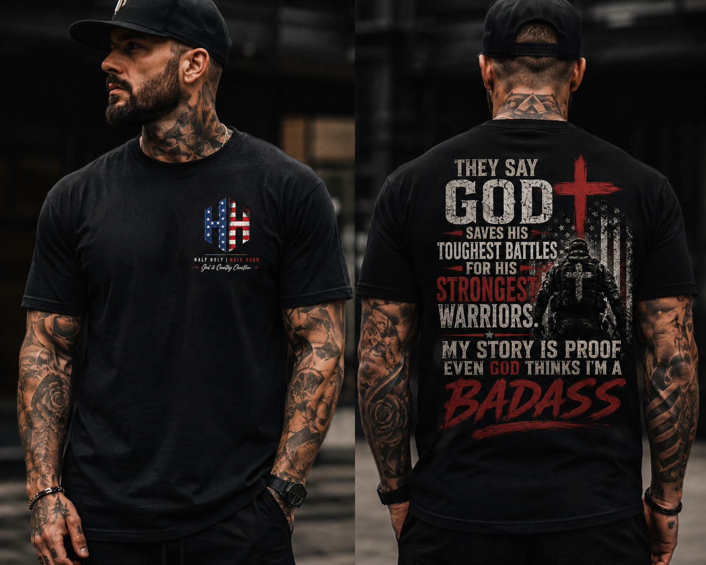 Battle-Tested Faith Tee- Built by battles. Defined by faith. - God & County Edition