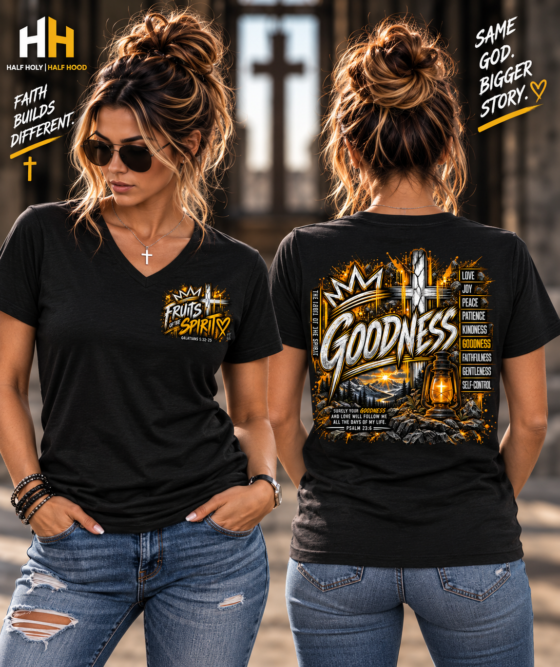 Fruit of the Spirit Collection – Guided by Goodness Women’s V-Neck Tee