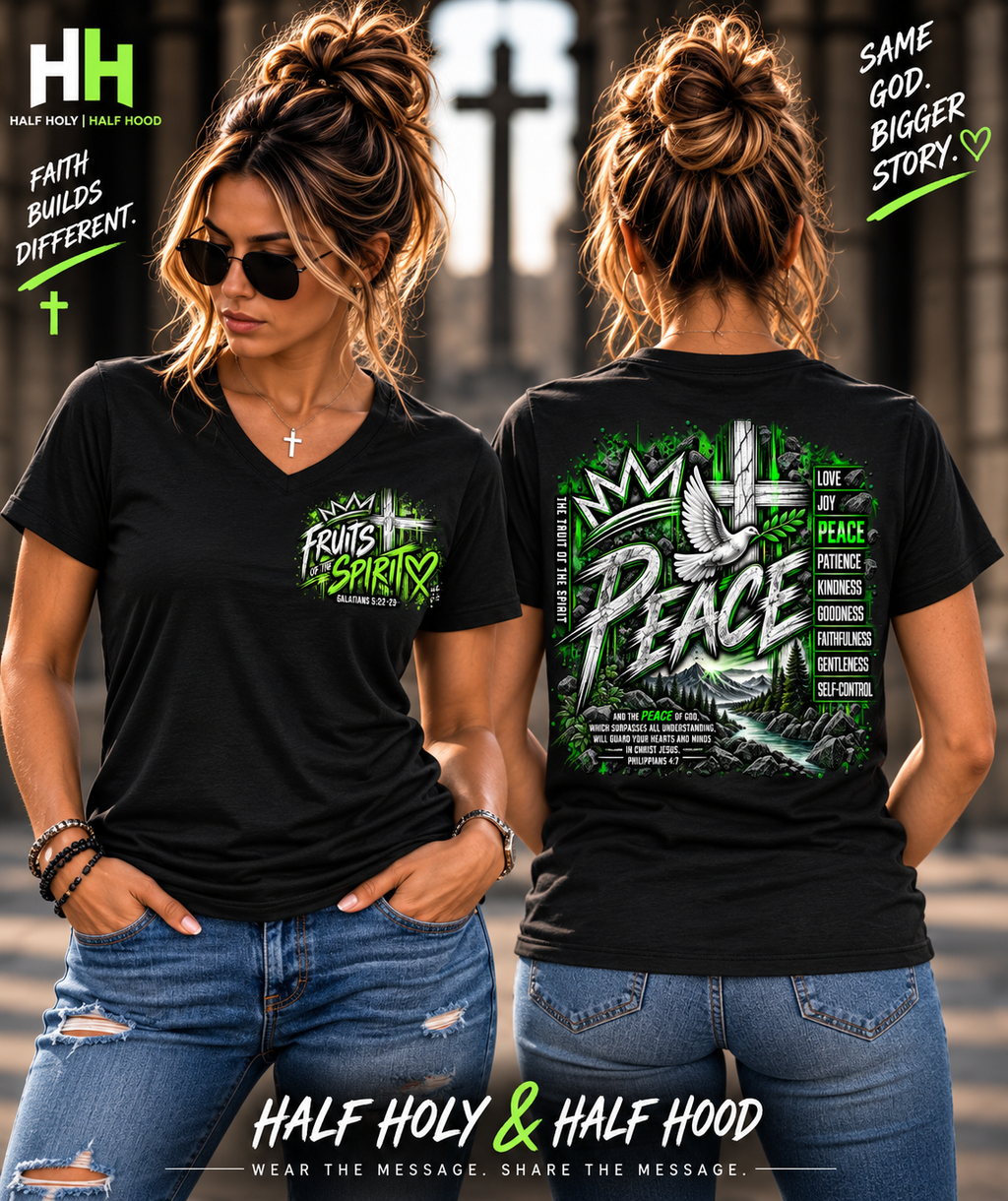 Fruits of the Spirit Collection – Peace Women’s V-Neck Tee
