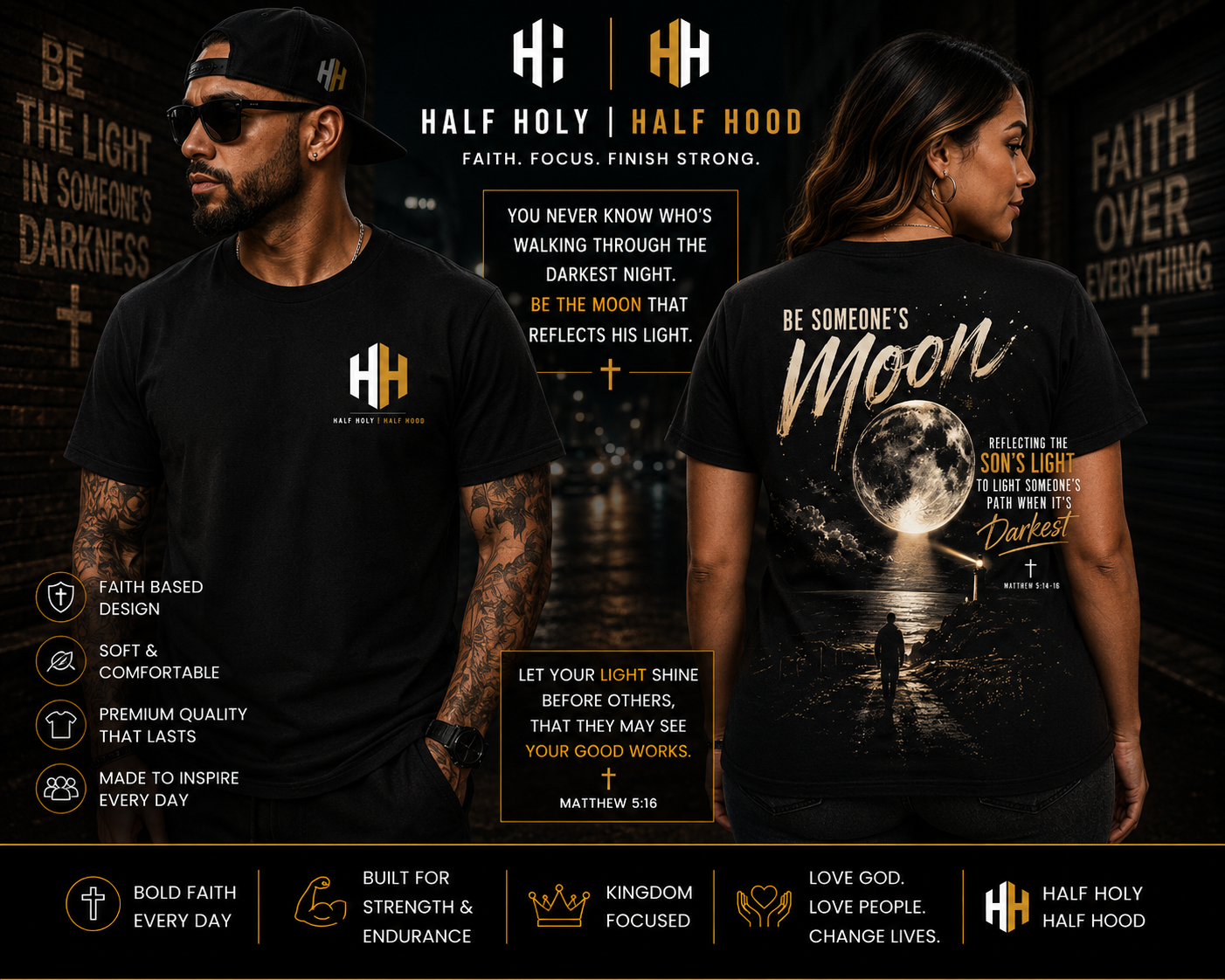 Be Someone's Moon Tee -your faith could be the light that helps them find their way.