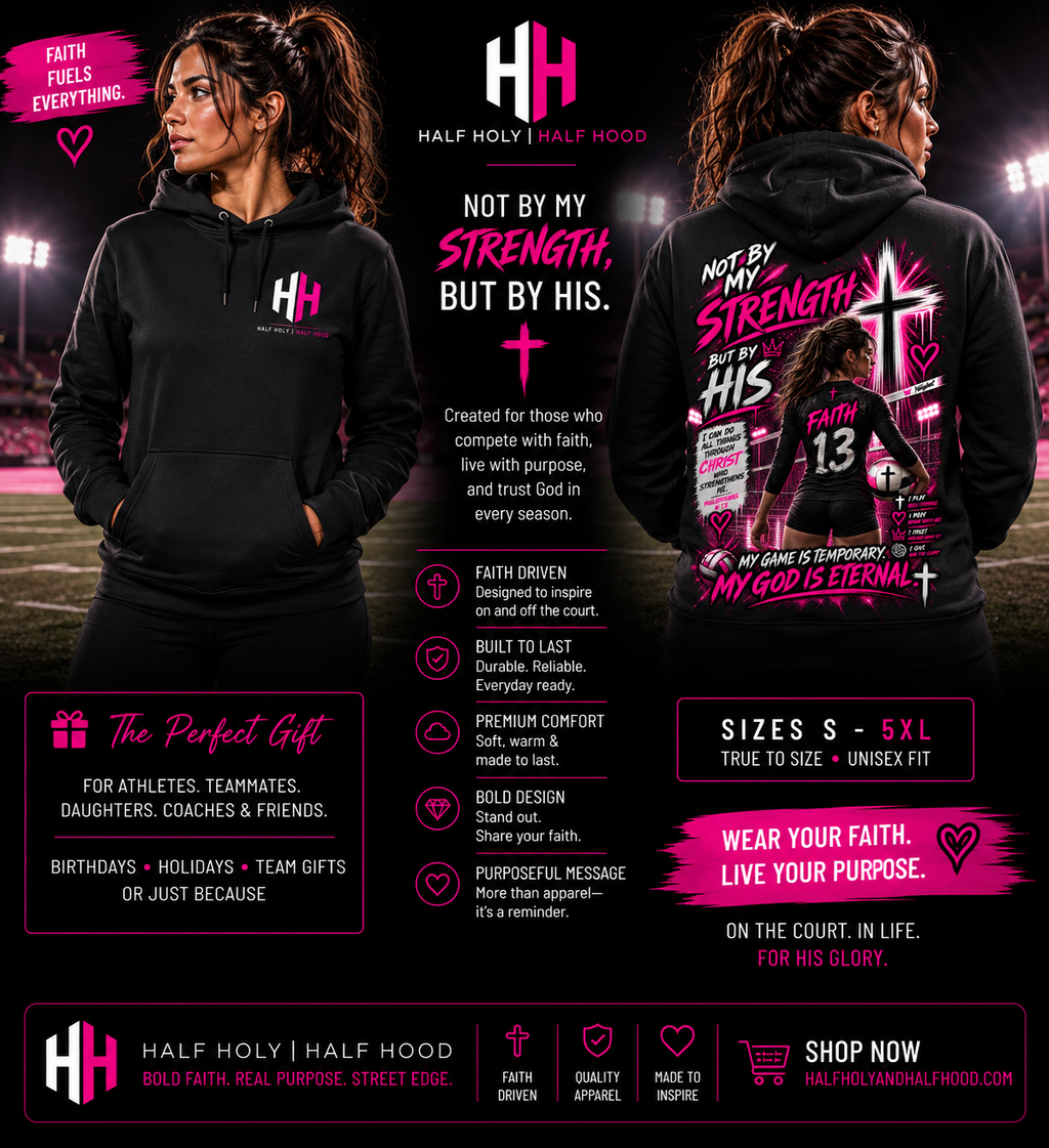 His Strength – Women’s Volleyball Faith Hoodie