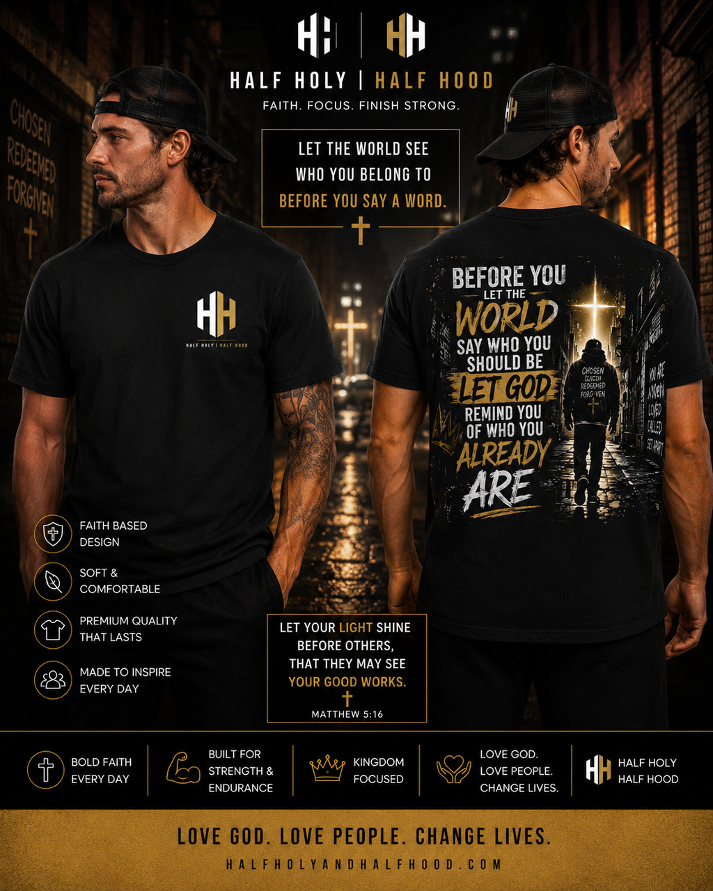 Identity in Christ™ Tee - Know Who You Are. Walk in Purpose. Shine His Light.