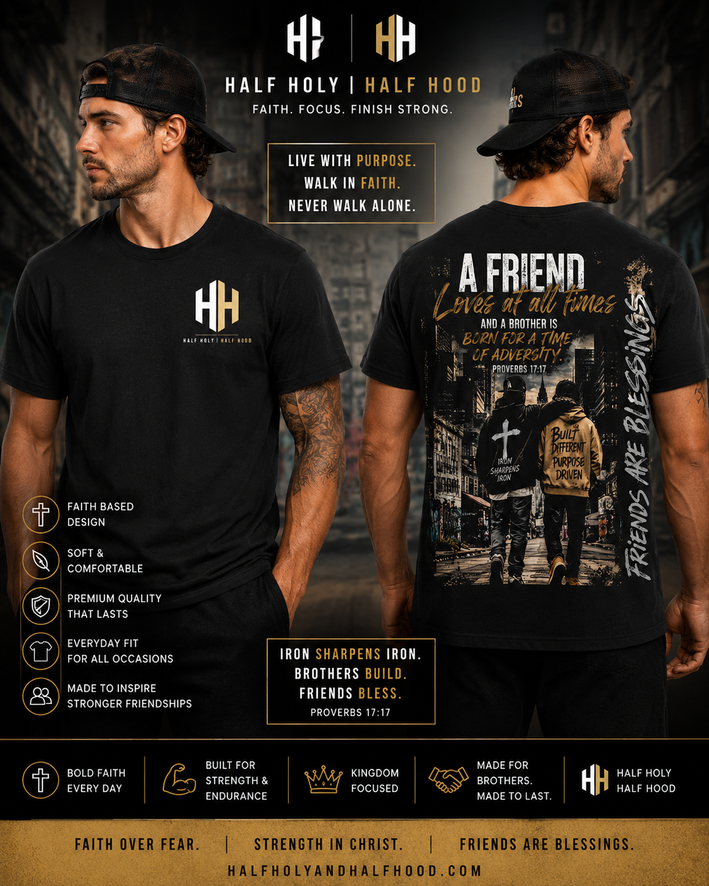 Friends Like Brothers™ Tee - Built Different. Purpose Driven. Friends Who Become Family.