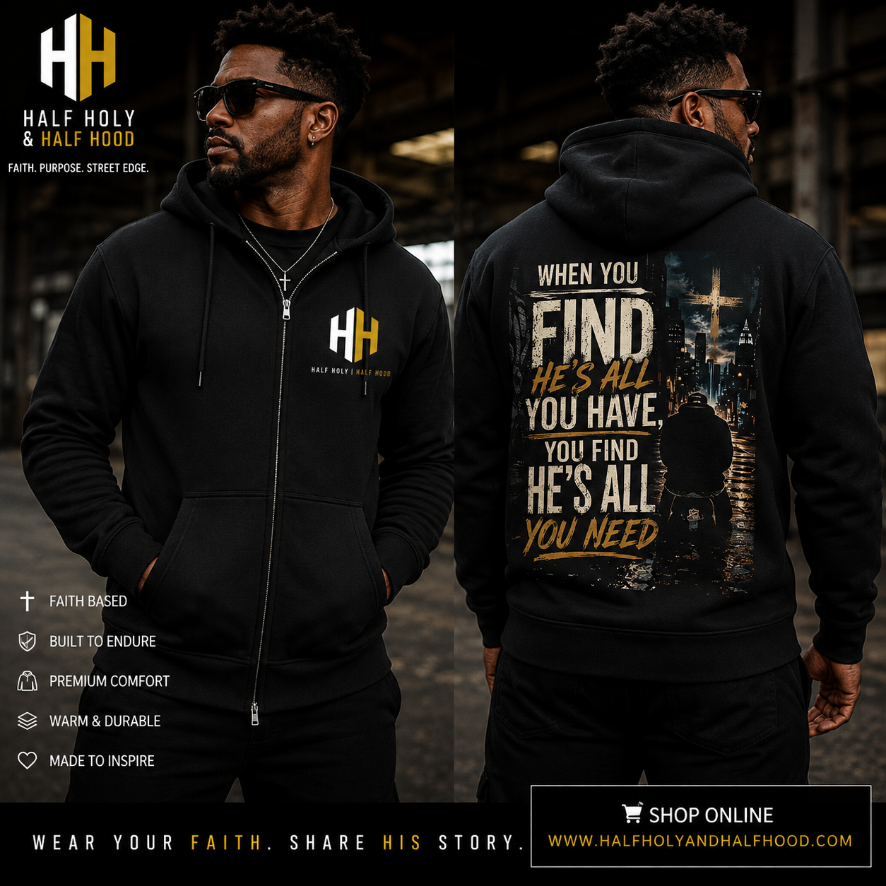 He's All You Need Full-Zip Hoodie