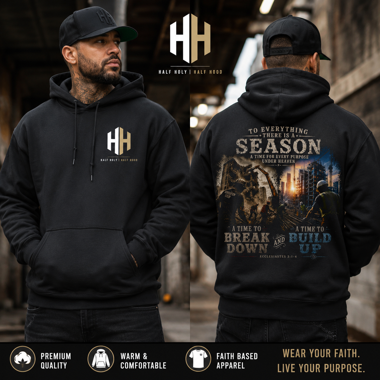 Ecclesiastes 3 Collection –Break Down. Build Up.™ Pullover Hoodie