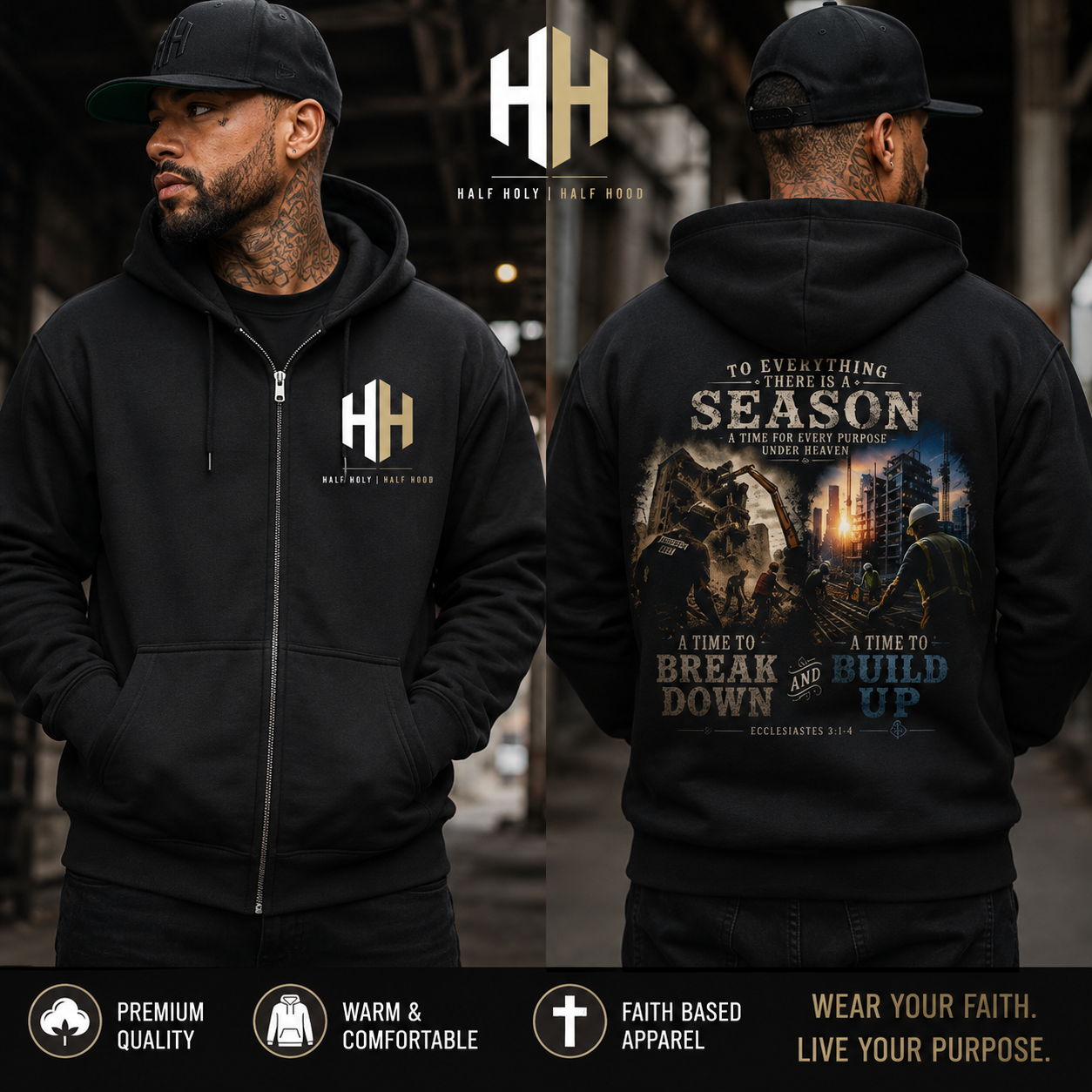 Ecclesiastes 3 Collection –Break Down. Build Up.™ Full-Zip Hoodie