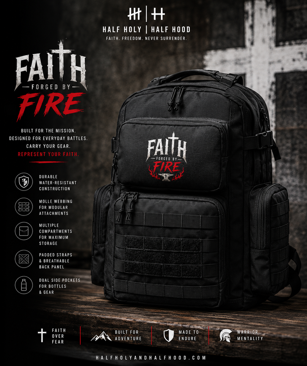 Faith Forged by Fire™ Tactical Backpack - Built for the Mission. Forged by Faith. Ready for Whatever Comes Next.