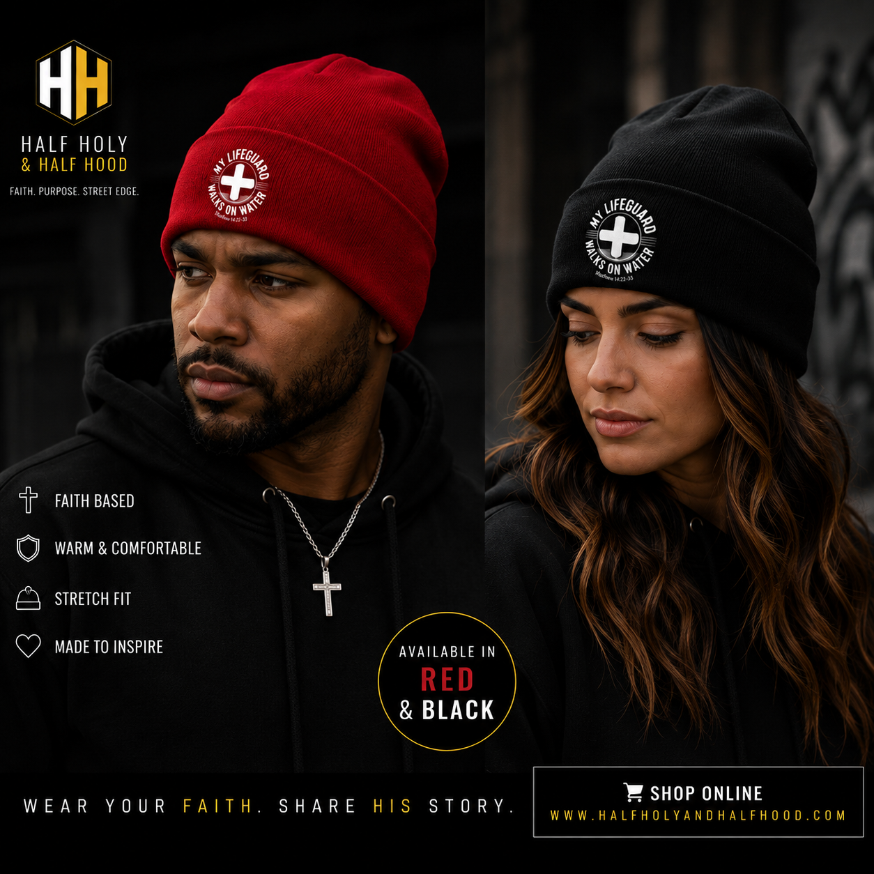 My Lifeguard Walks on Water Knit Beanie