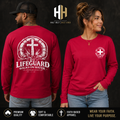 My Lifeguard Walks on Water™ Long-Sleeve T-Shirt - Faith Above the Waves. Hope Beyond the Storm. - new - new