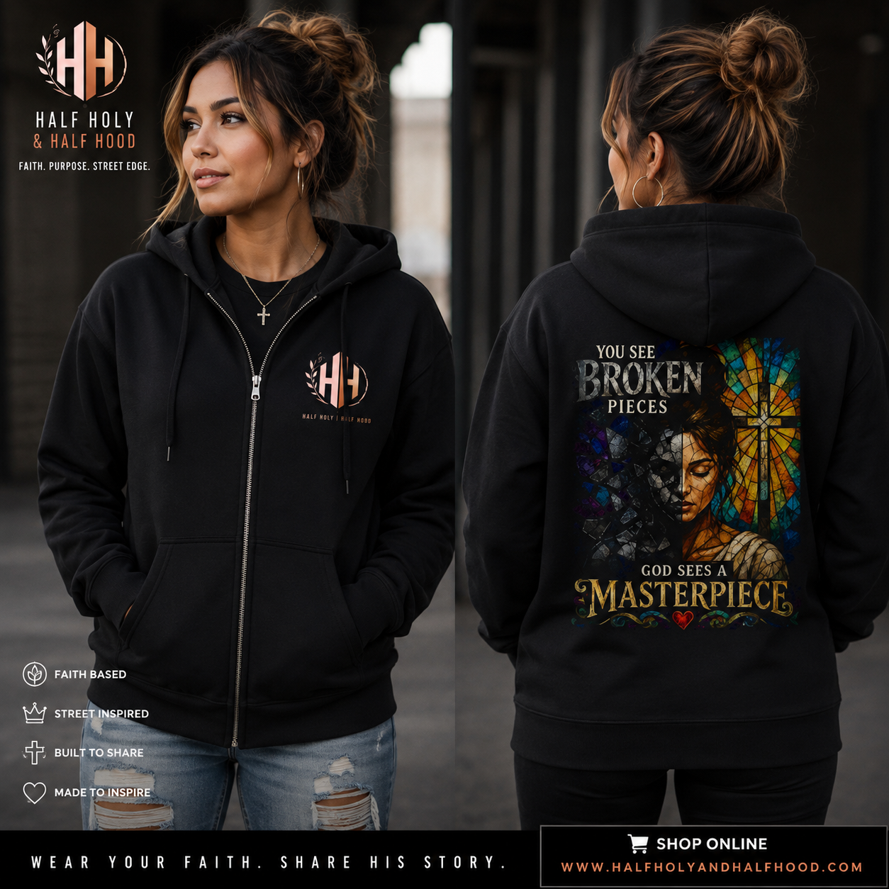 Masterpiece Full-Zip Hoodie – You See Broken Pieces