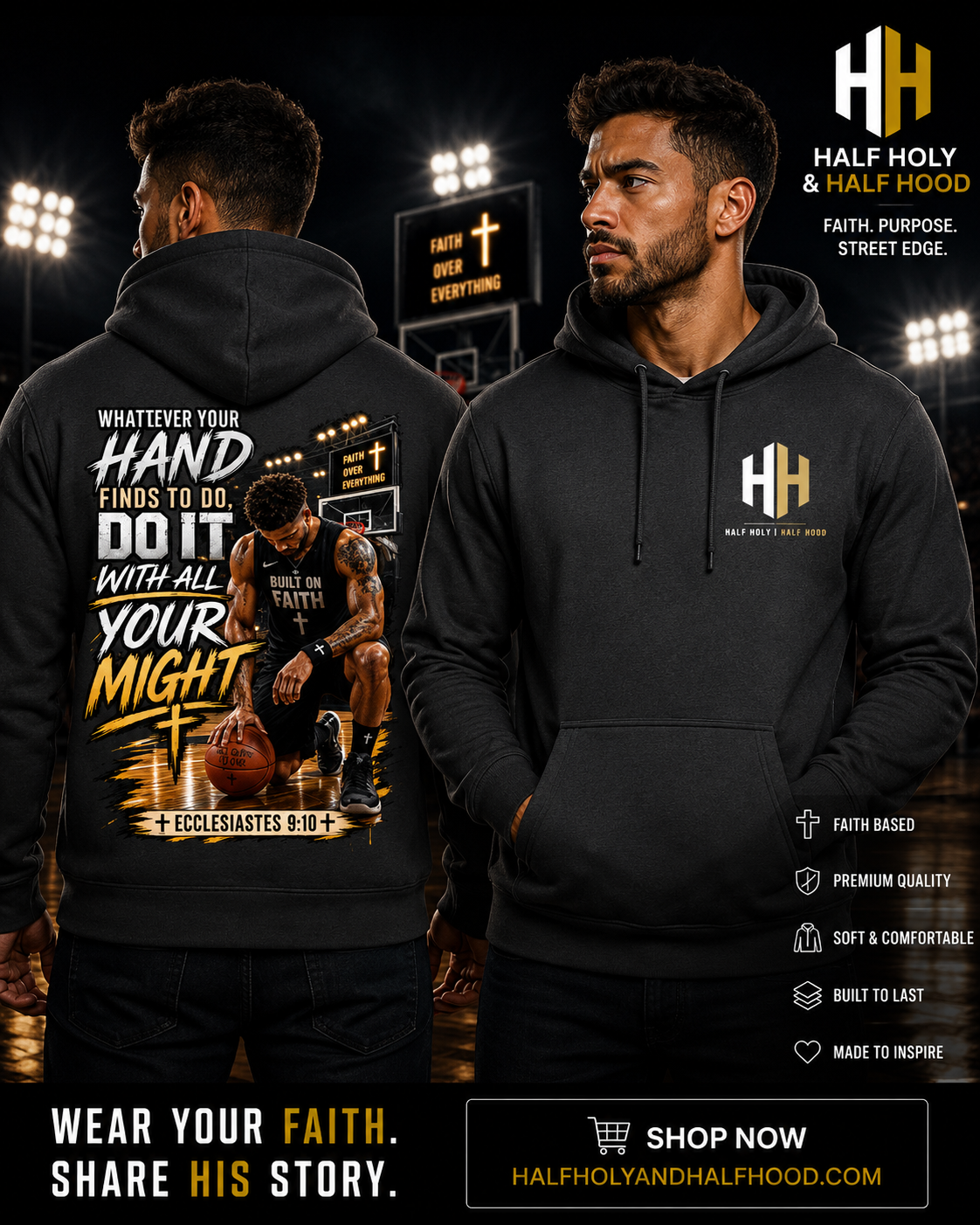 Play with Purpose Basketball Pullover Hoodie