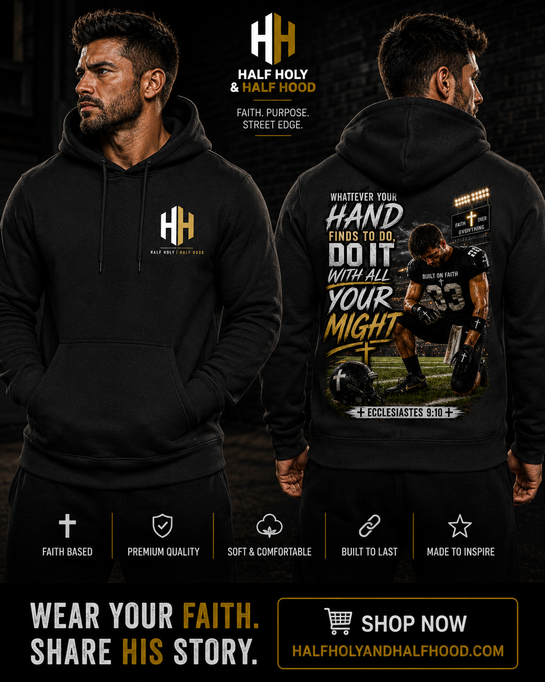 Play with Purpose Football Pullover Hoodie