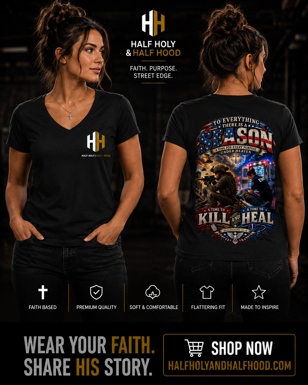 Ecclesiastes 3 Collection: A Time to Kill & A Time to Heal Tee for Women