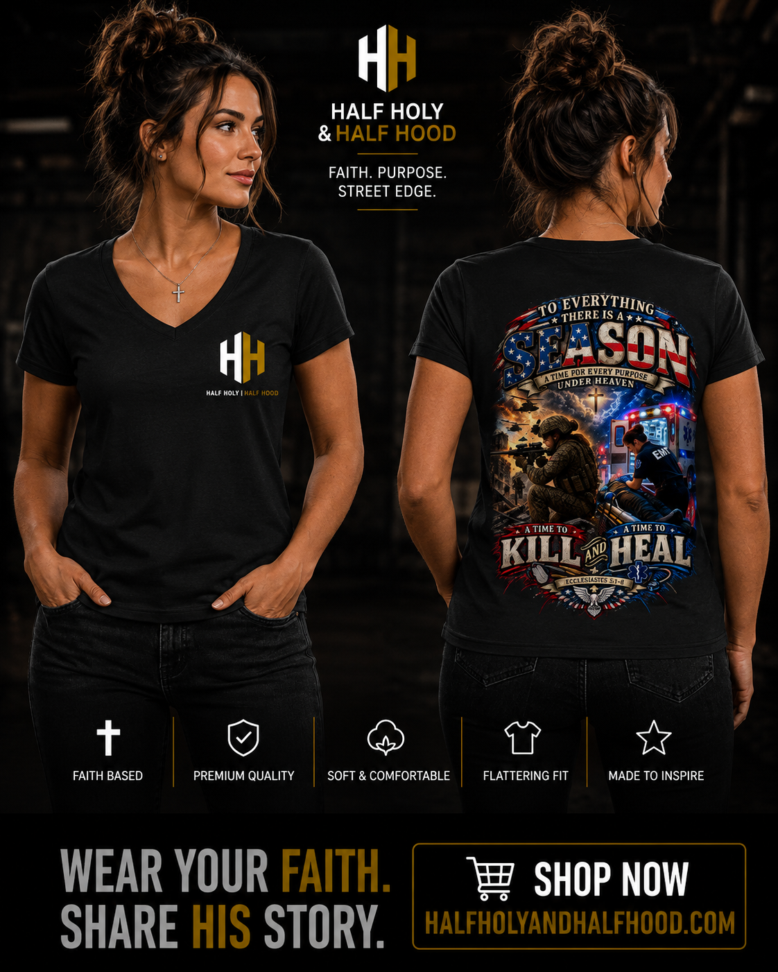 Ecclesiastes 3 Collection: A Time to Kill & A Time to Heal Tee for Women