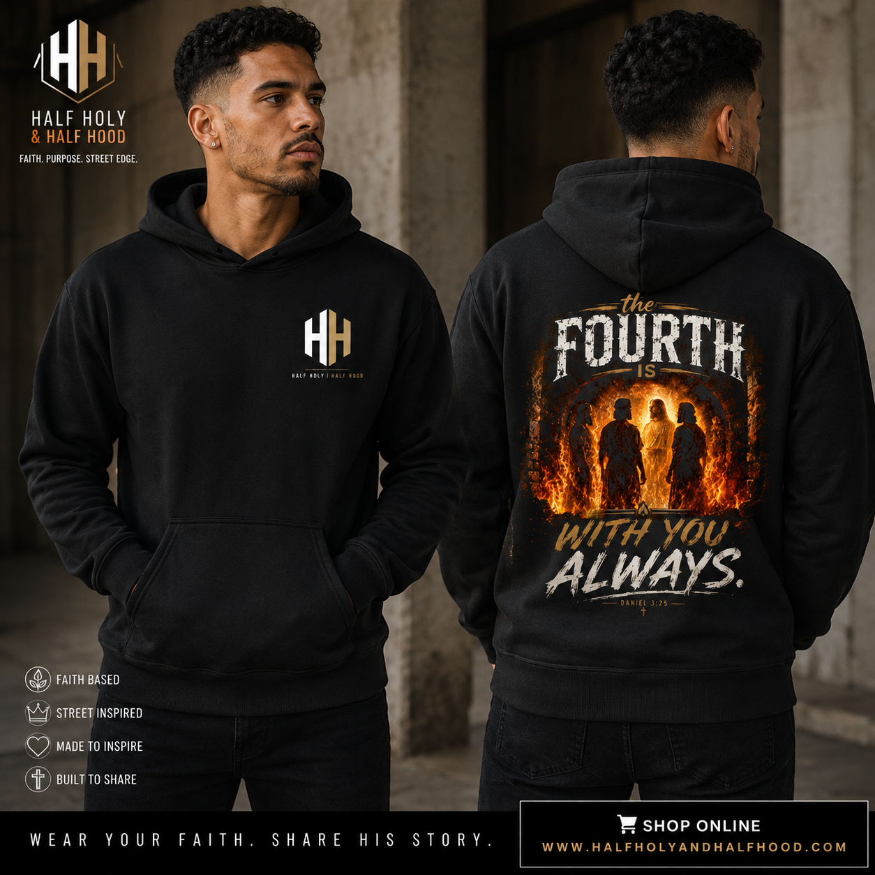The Fourth Is With You Hoodie - Faith for the fire. Courage for the journey. Never alone -