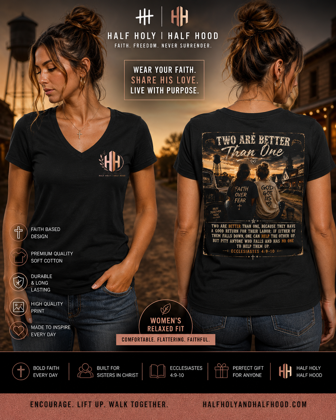 Two Are Better Than One™ Women's V-Neck Tee Country  Edition -