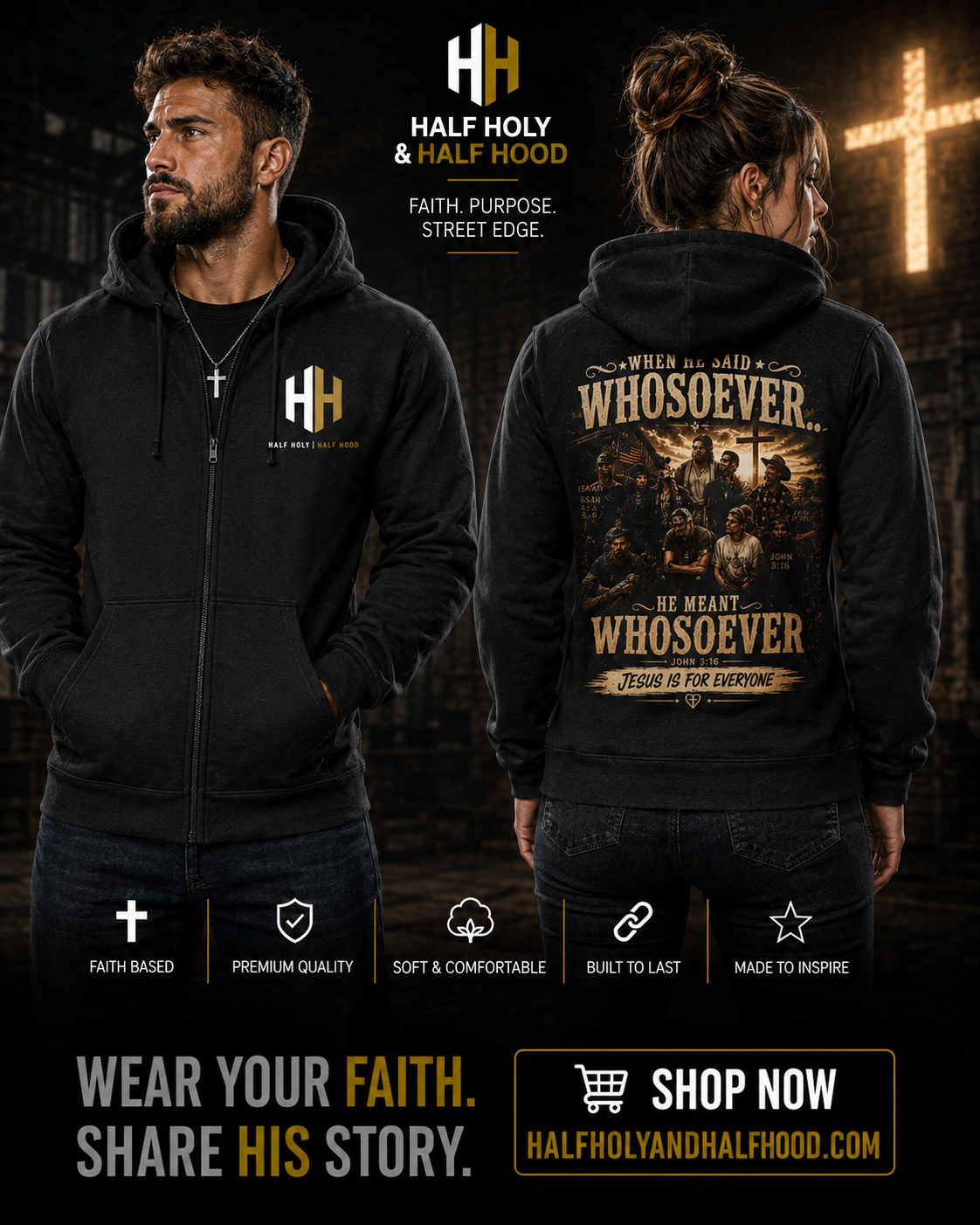 Whosoever Means Whosoever Zip-Up Hoodie Country Edition– John 3:16