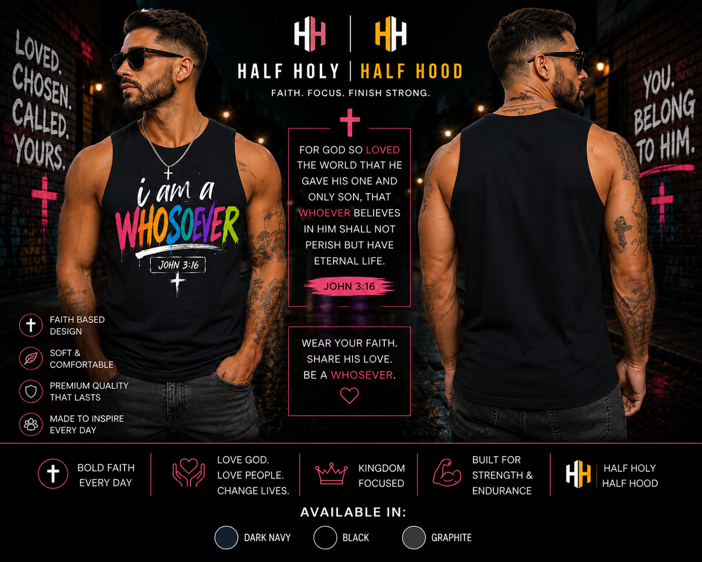 I Am a Whosoever™ Men's Tank – John 3:16 Edition